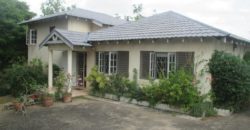 Serene home in the Trenton community of May Pen. The house is nestled at the end of a long driveway and sits atop an acre of land with numerous fruit trees