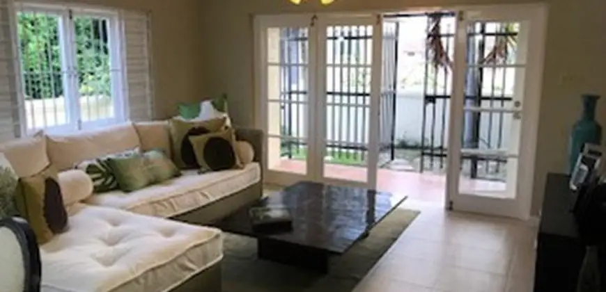 Exquisitely furnished 3 bedrooms 3 bathrooms ground floor apartment with a separate helpers quarters. 24 hours security, pool, exercise room in a lush garden setting with two parking spots.